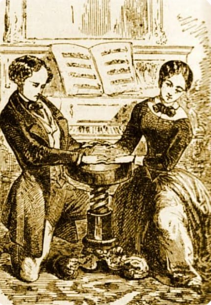 Le guéridon à pied central utilisé lors des séances de spiritisme au XIXe siècle. Source : Jim le Pariser